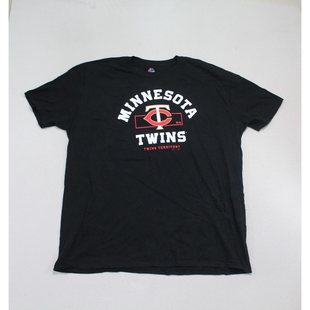 Minnesota Twins Men Black Tee Shirt Majestic Graphic Size XXL